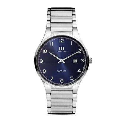 Herrenarmbanduhr mit Saphirglas, dunklem Zifferblatt und Datumsanzeige bei 3 Uhr