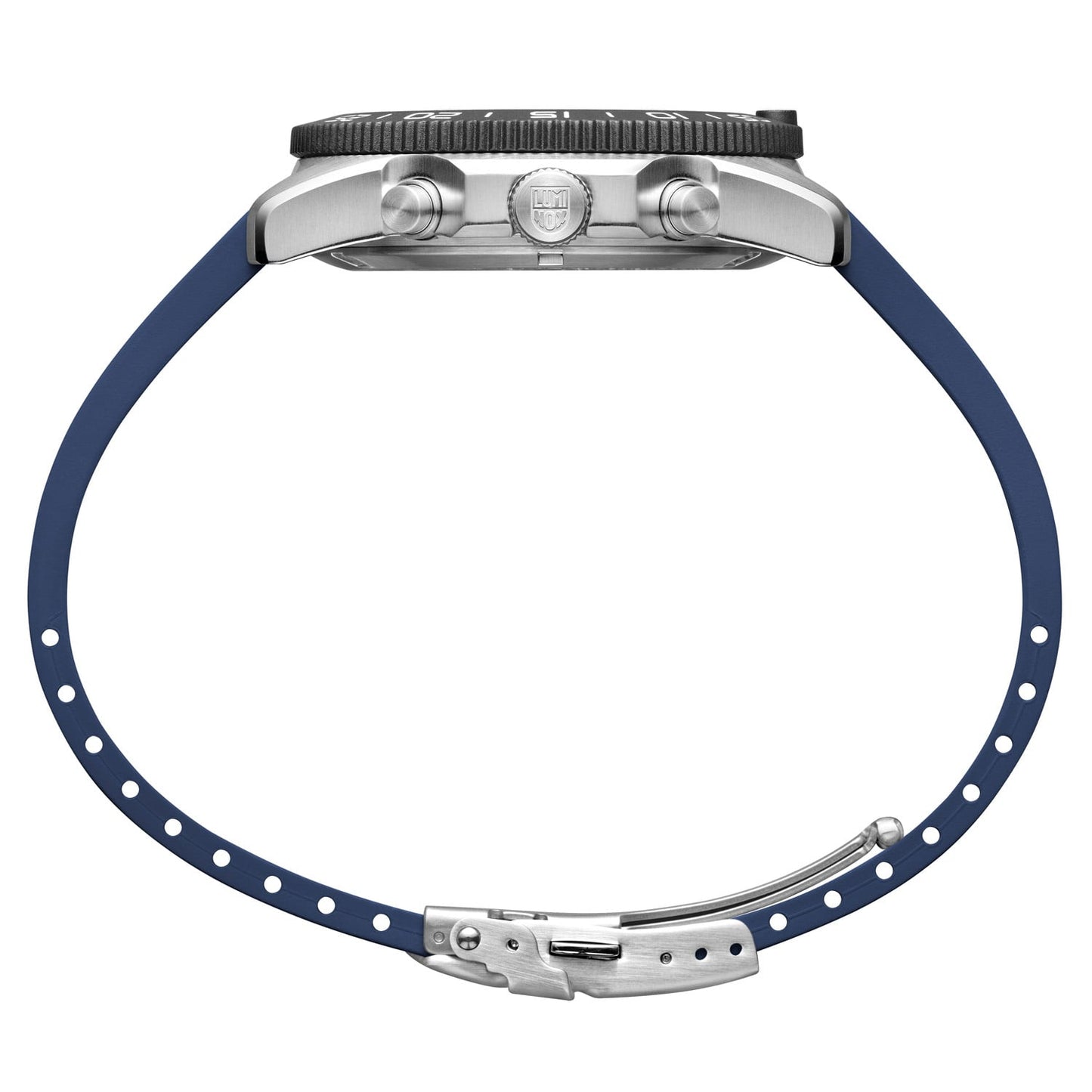 Luminox Pacific Diver Chronograph Armbanduhr: blaues Silikonarmband mit Dornschließe