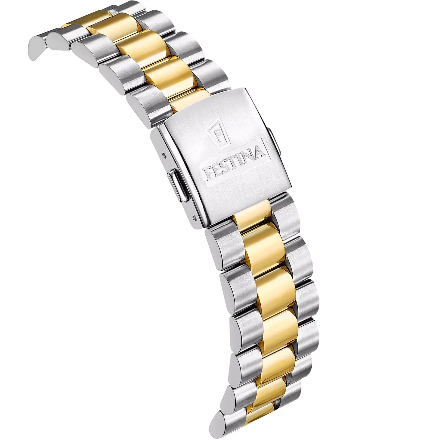 Festina Herrenuhr: Schließe am Edelstahlarmband gold-silber, Detailansicht