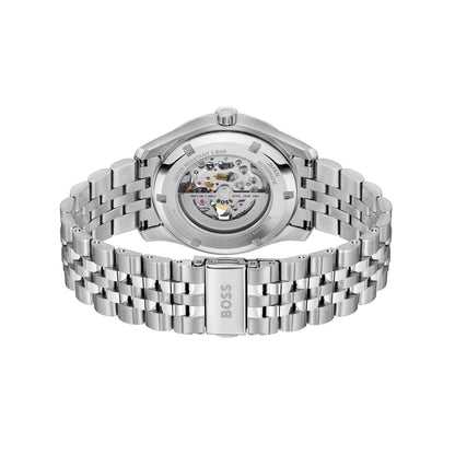 Herren-Armbanduhr Rückansicht mit Metallgliederarmband