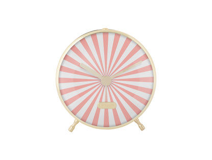 Réveil Karlsson Candy Swirl avec cadran rose rayonnant et cadre doré