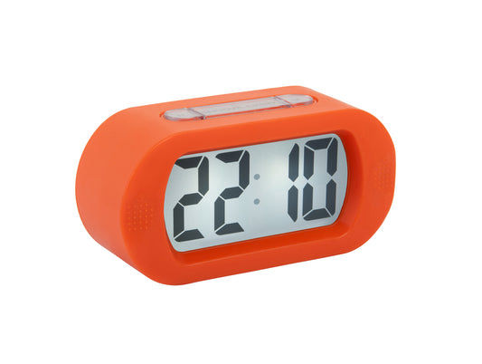 Réveil numérique LCD orange avec grand bouton snooze