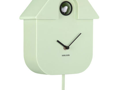 Coucou horloge murale vert clair, avec cadran et aiguilles