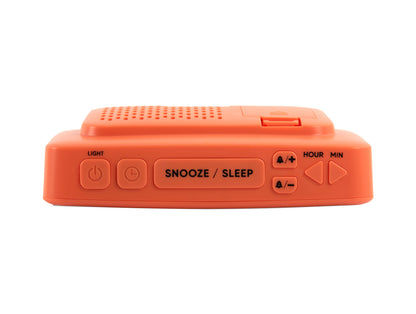 Réveil rétro Karlsson, dessus orange avec boutons snooze/veille