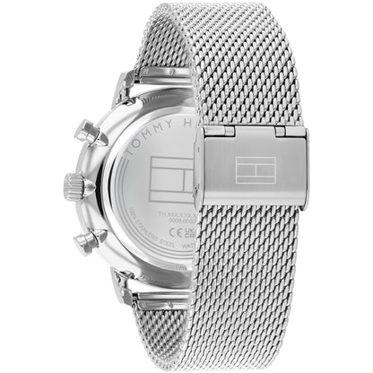Tommy Hilfiger Legend Quarzarmbanduhr mit Metall-Meshband und sichtbarer Rückseite