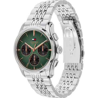 Bryant Quarzuhr mit grünem Zifferblatt, Chrono-Subdials und Edelstahlband