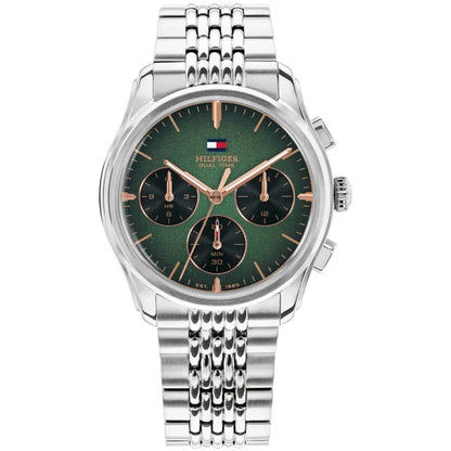 Tommy Hilfiger Herrenquarzuhr Bryant: grünes Zifferblatt, Edelstahlband, Datumsfenster