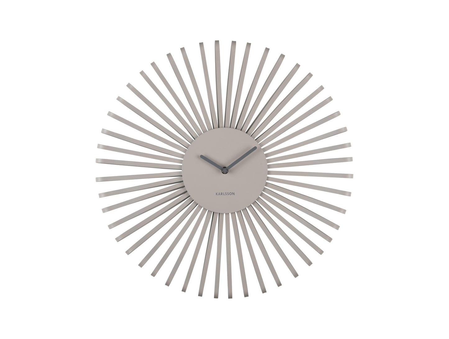 Horloge murale Karlsson avec design rayons, cadran et aiguilles gris