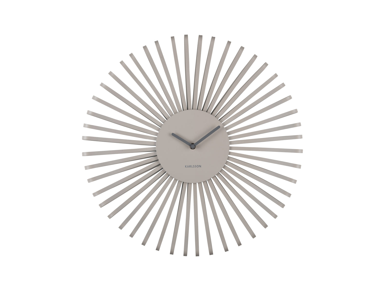 Horloge murale Karlsson avec design rayons, cadran et aiguilles gris