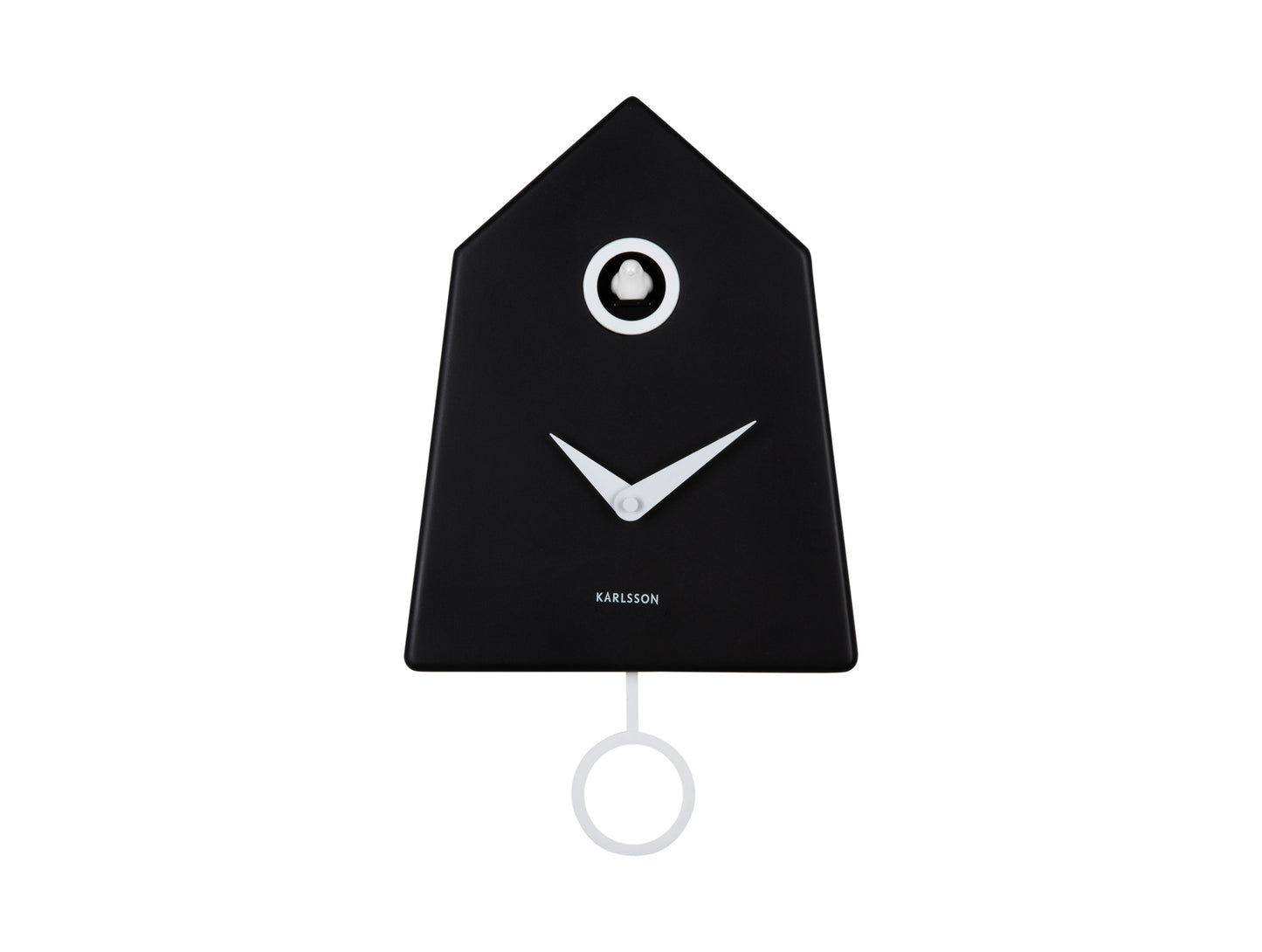 Horloge murale à coucou Karlsson Grafico, cadran noir avec insert rond et pendule