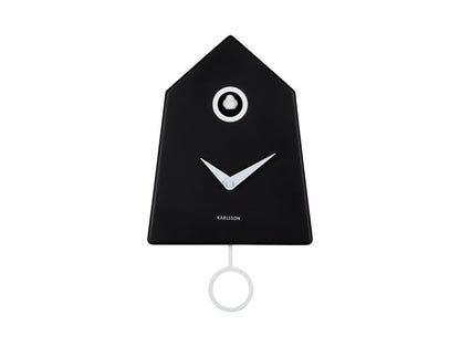 Horloge murale à coucou Karlsson Grafico, cadran noir avec insert rond et pendule