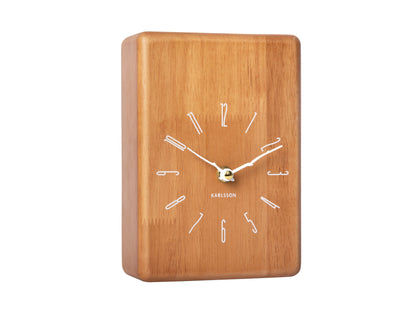 Horloge murale Karlsson en bois avec coucou en haut, chiffres arabes blancs et aiguille des minutes