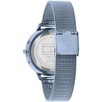 Tommy Hilfiger Damenarmbanduhr, Rückseite mit Mesh-Armband und Schließe
