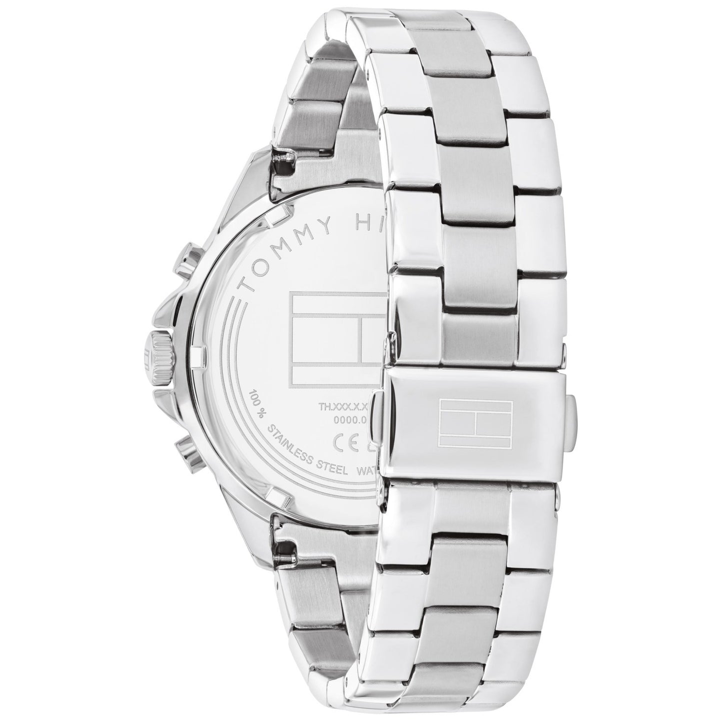 Damenarmbanduhr mit Metallgehäuse und Armband, seitliche Ansicht