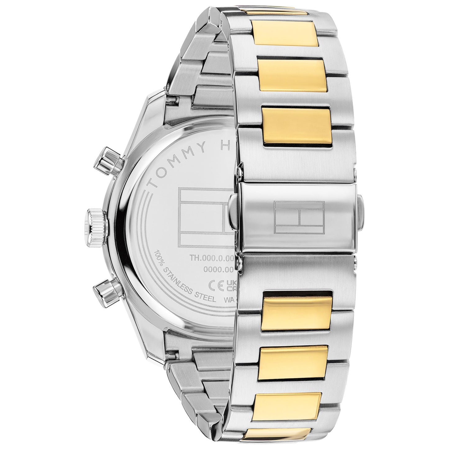 Tommy Hilfiger Armbanduhr Gehäuse-Rückseite mit zweifarbigem Edelstahlband