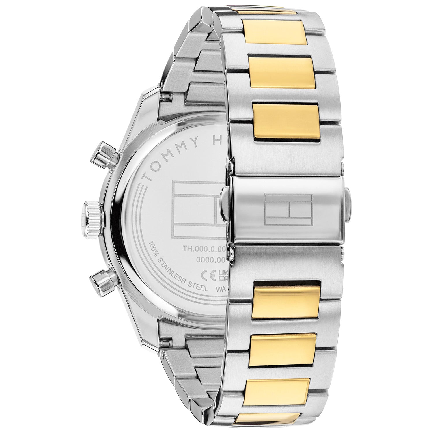 Tommy Hilfiger Armbanduhr Gehäuse-Rückseite mit zweifarbigem Edelstahlband