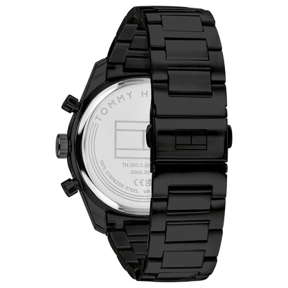 Tommy Hilfiger Armbanduhr: schwarze Rückseite mit Metallarmband