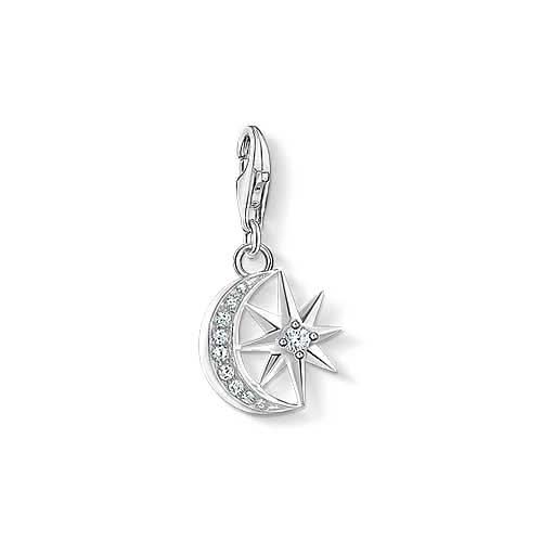 Pendentif Charm Étoile et Lune - Argent Sterling 925