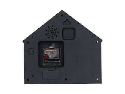 Fond d'une horloge murale design maison de chat avec mécanisme et support de pile
