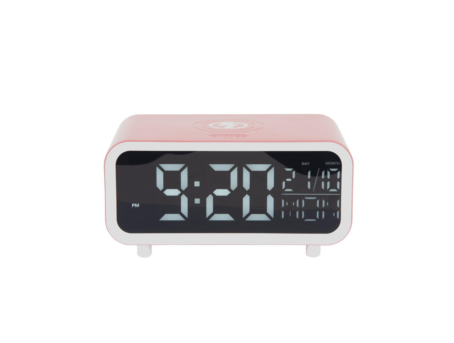 Réveil Karlsson Chunky LED KA6054PI rose • Chargement sans fil • Affichage LED avec date