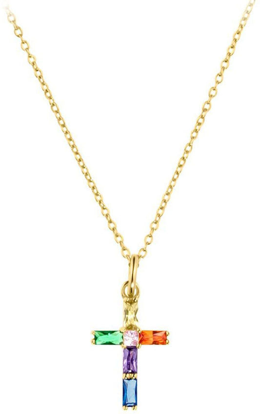 Collier avec pendentif croix colorée - s.Oliver Jewelry Modèle : 2035509