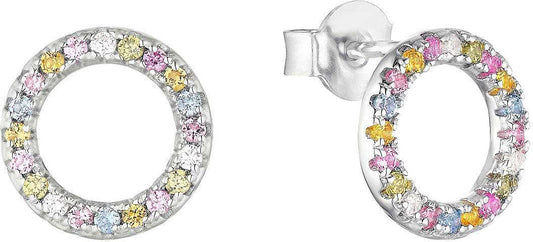 Boucles d'oreilles rondes avec pierres colorées, s.Oliver, modèle 2037841