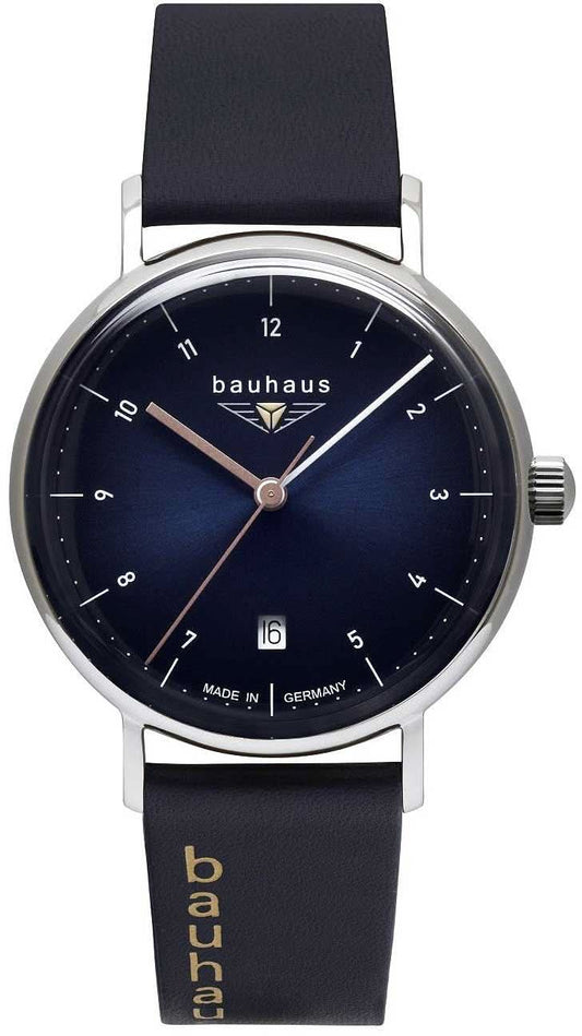 Montre classique Bauhaus 2141-3 pour femme • Fabriquée en Allemagne • Bleue