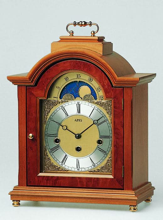 Pendule de table AMS 30x21x15 cm Noyer • Sonnerie Westminster • Design élégant