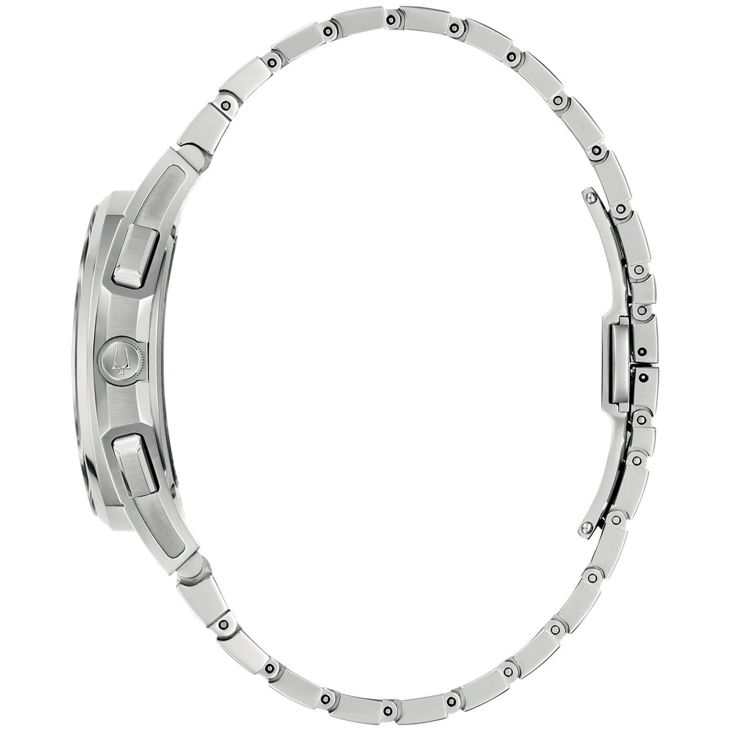 Bulova Herrenarmbanduhr: Edelstahlgehäuse und Gliederarmband mit Krone