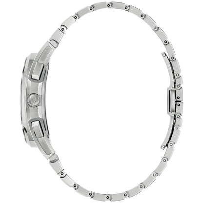Bulova Herrenarmbanduhr: Edelstahlgehäuse und Gliederarmband mit Krone