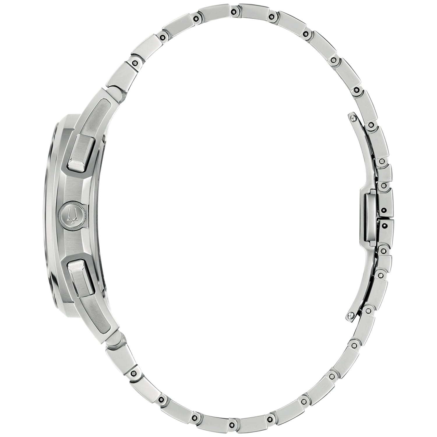 Bulova Herrenarmbanduhr: Edelstahlarmband mit Gliedern und seitlicher Krone