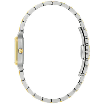 Bulova Damenuhr: zweifarbiges Metallarmband mit silbernen und goldenen Gliedern