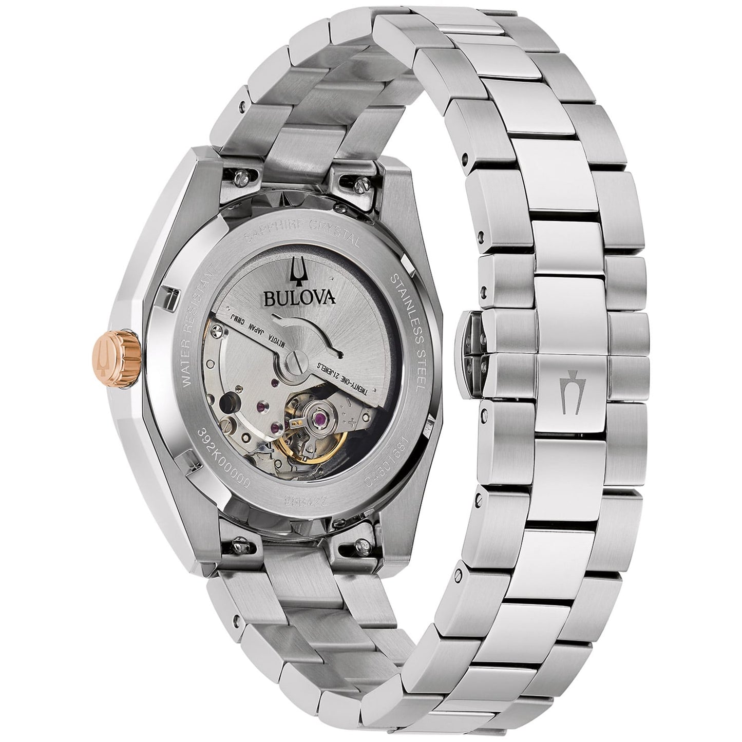 Bulova Automatikuhr mit sichtbarem Automatikwerk und Edelstahlarmband