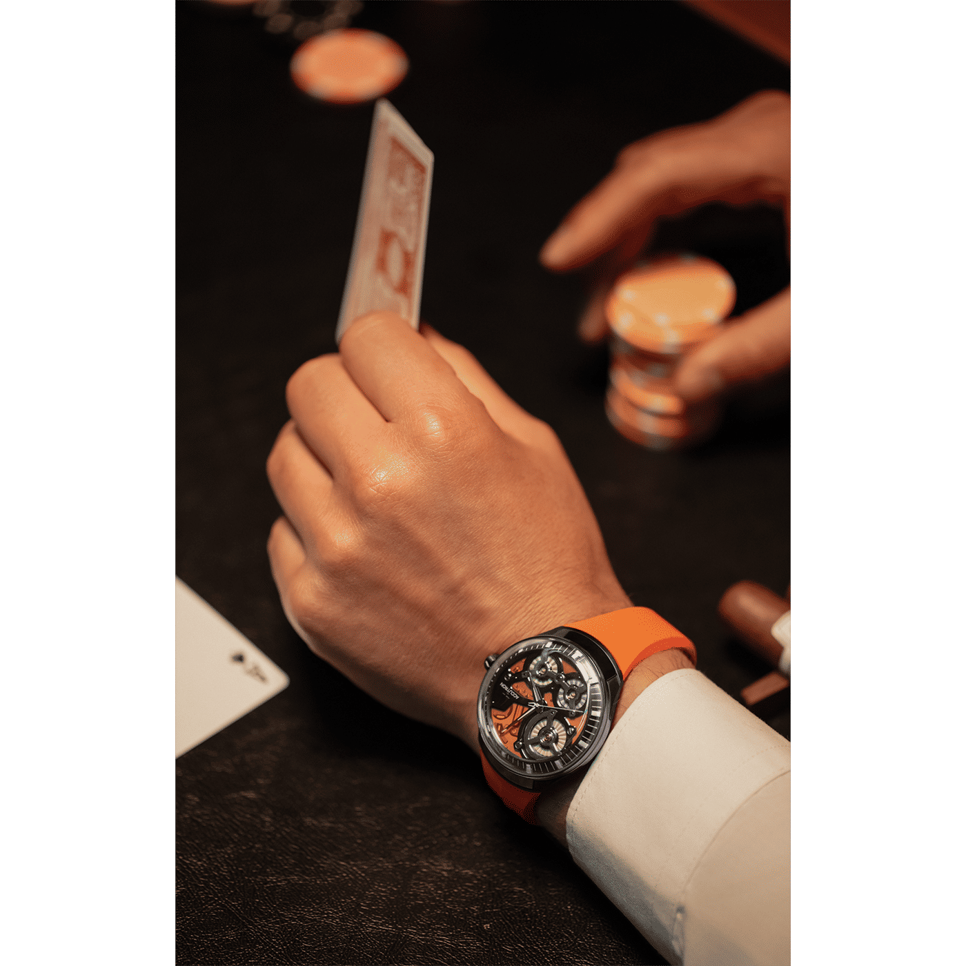Bulova Accutron DNA Casino 28A205 Herrenuhr Orange • Saphirglas • Limitierte Edition, Bild 6