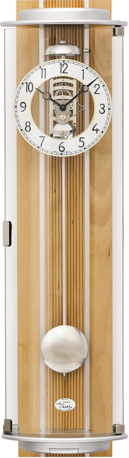 Horloge murale AMS 77x21x15 cm Bois • Mouvement mécanique • Sonnerie