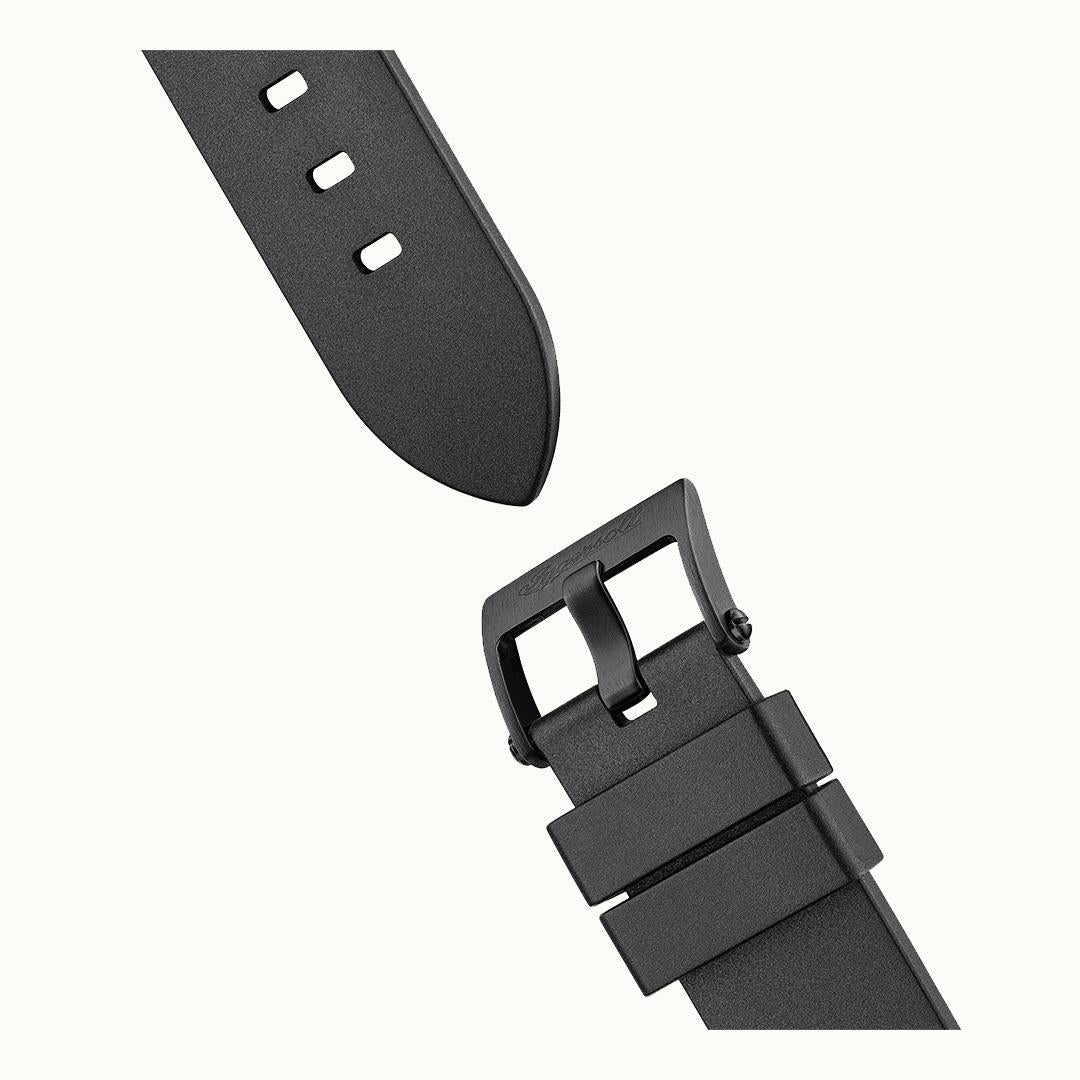Schwarzes Silikonarmband mit Dornschließe der Herrenarmbanduhr Ingersoll The Rigger