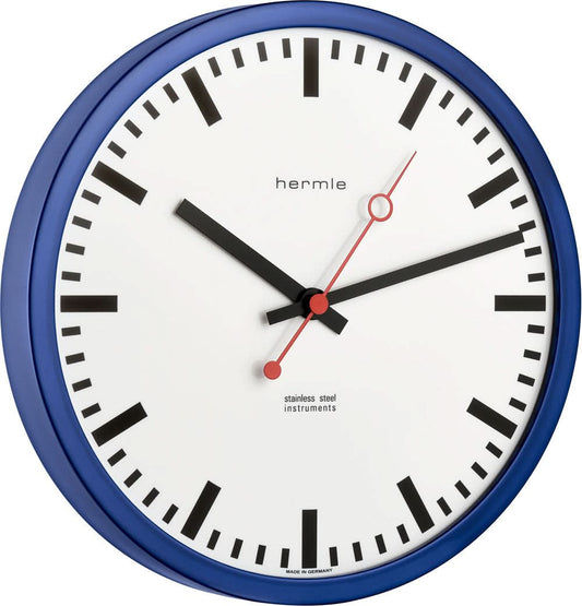 Horloge murale Hermle 30x30x5 cm acier inoxydable • Mouvement à quartz • Design moderne