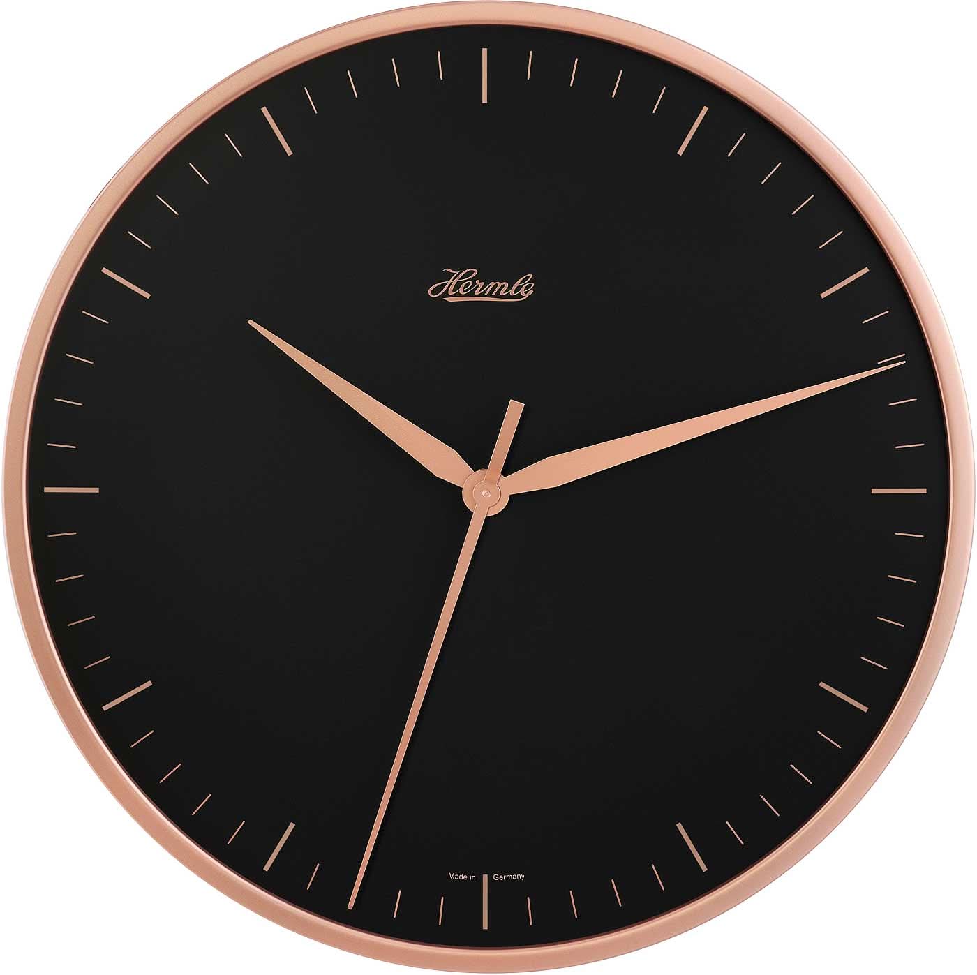 Horloge murale Hermle 40 cm Ø métal • Mouvement à quartz silencieux • Design moderne