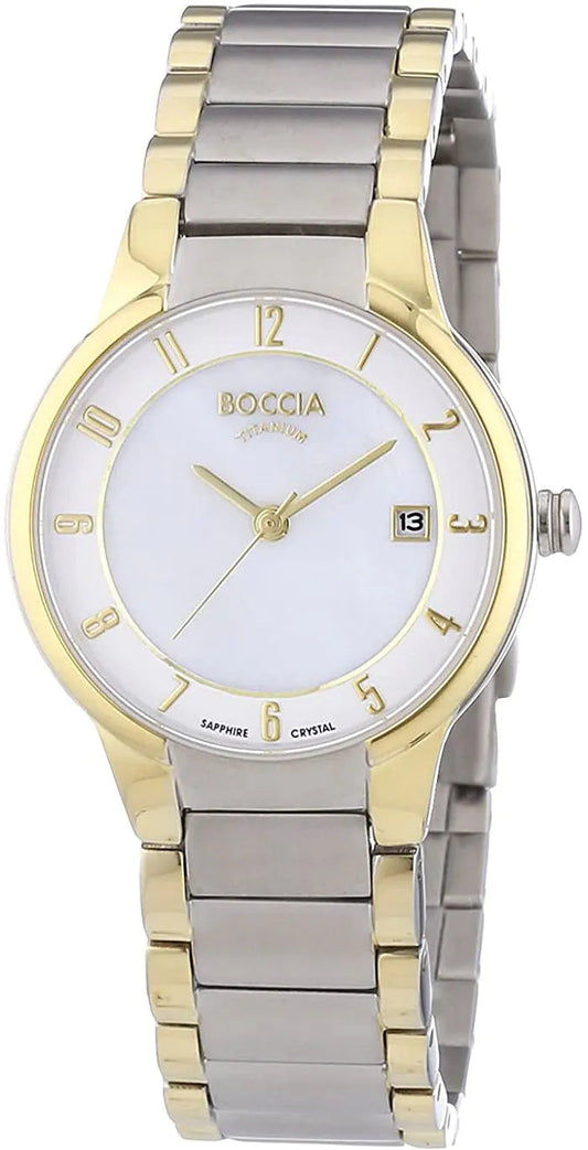 Montre pour femme en titane avec cadran en nacre - Boccia Modèle : 3301-02