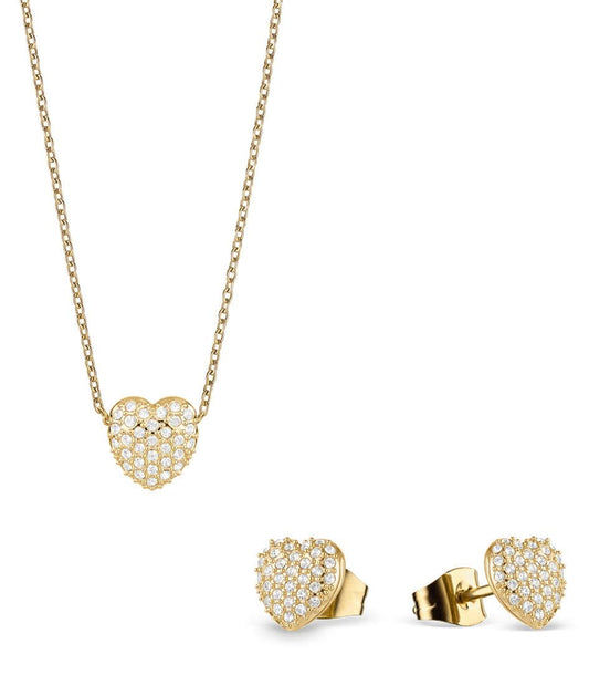 Ensemble de bijoux en acier inoxydable - Cœur - BERING Modèle : 468-768-Or