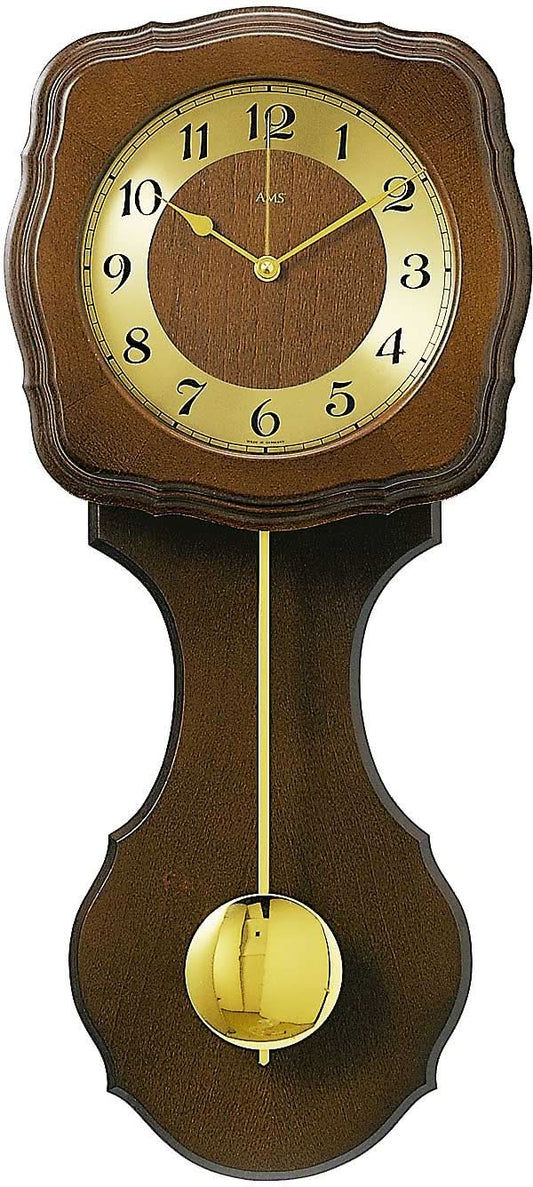 Horloge murale AMS 58x26x10 cm bois • Mouvement radio-piloté • Mélodie Westminster