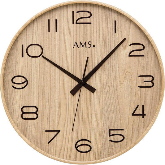 Horloge murale AMS 40x40x5 cm bois • Précision radio-pilotée • Design harmonieux