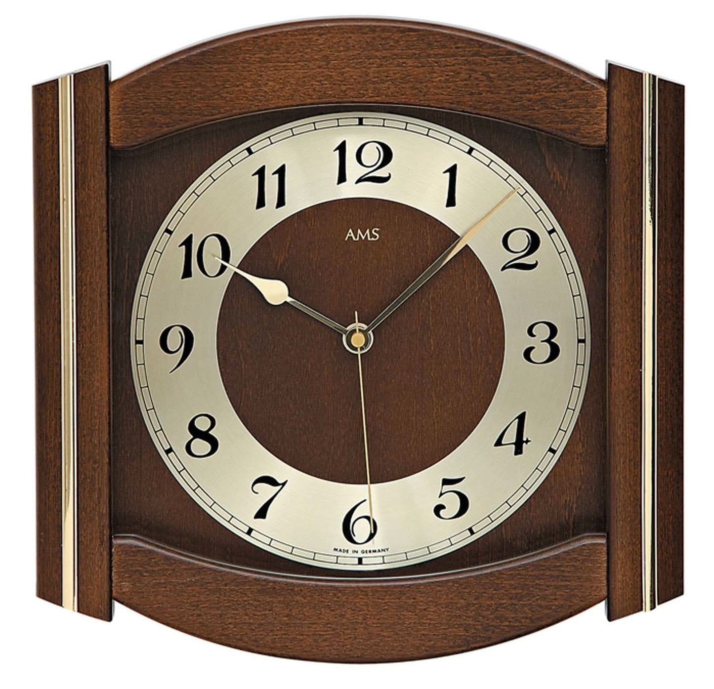 Horloge murale AMS 27x27 cm bois • Mouvement radio-piloté • Design intemporel