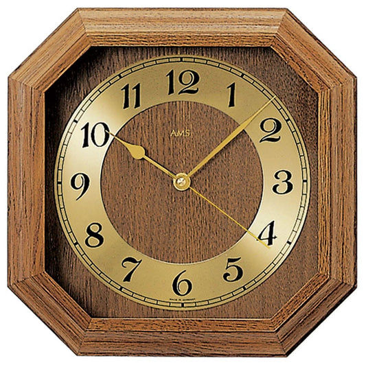 Horloge murale AMS 26x26x5 cm bois • Radio-pilotée • Chiffres arabes