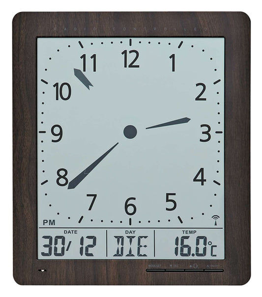 Horloge murale AMS 24x21x3 cm plastique • Mouvement radio-piloté • Silencieuse