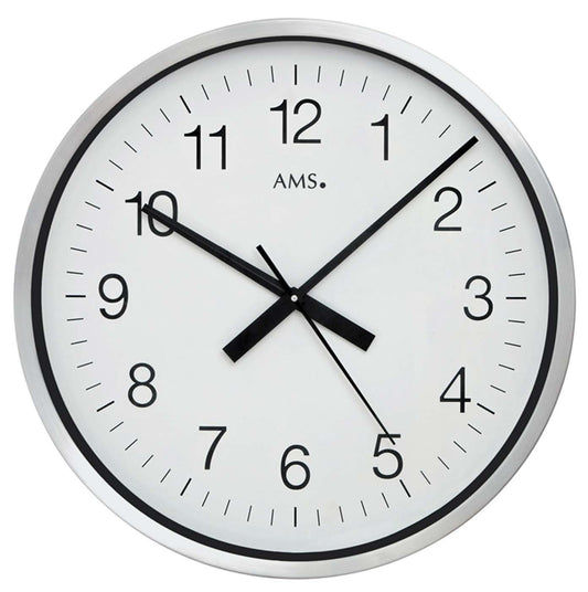 Horloge murale AMS 60 cm Ø aluminium • Radio-pilotée • Design moderne