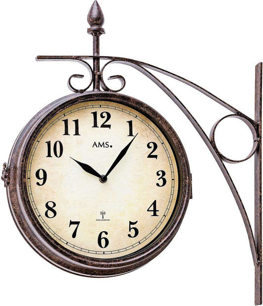 Horloge murale AMS 44x38x10 cm Métal • Design moderne • Résistante aux intempéries