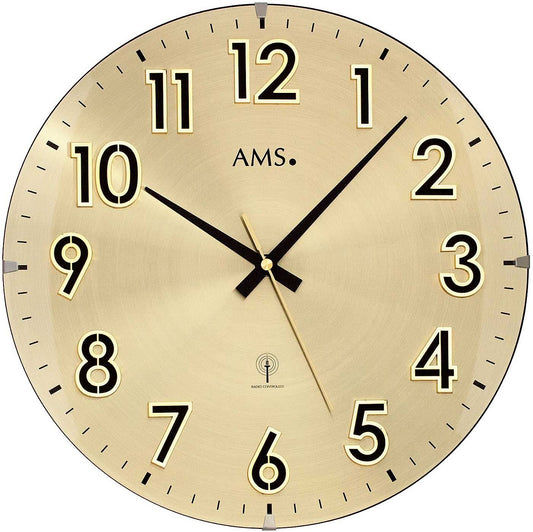 Horloge murale AMS 32 cm Ø métal • Pilotée par radio • Design épuré