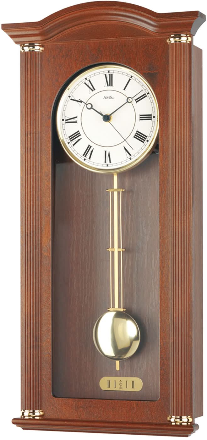 Horloge murale AMS 64x28x10 cm bois • Mouvement à quartz • Fabriqué en Allemagne