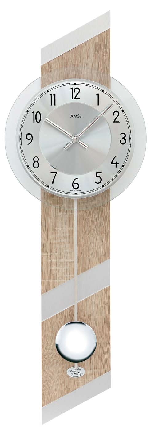 AMS Horloge murale 69x23x8 cm Bois • Mouvement à quartz • Made in Germany